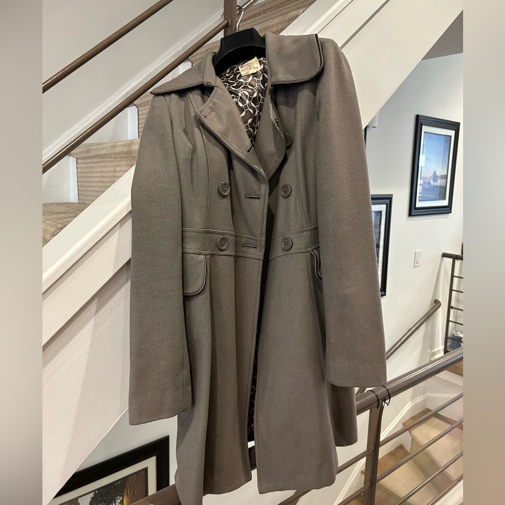 Double breasted gray pea coat